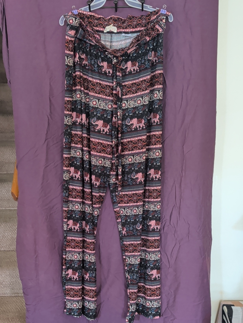 Pink Republic Black & Pink Elephant Print Lounge Leggings